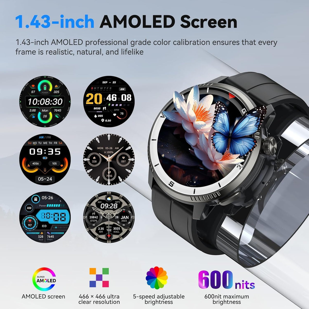 Black GPS Smartwatch with Heart Rate Monitor S213521