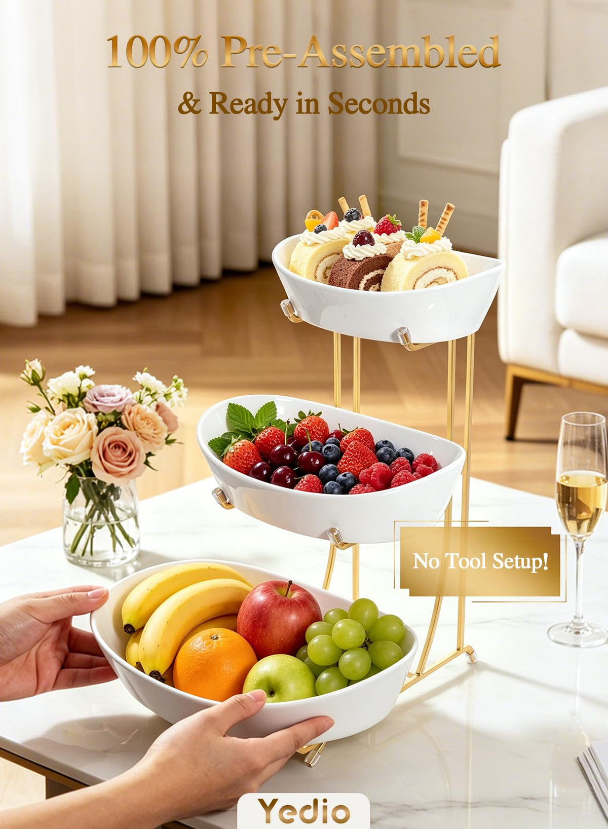 3 Tier Ceramic Fruit Bowl S963518