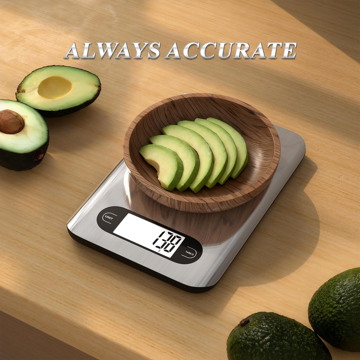 Digital Kitchen Scale 17 Pounds Capacity Stainless Steel P12249