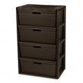 Brown 4-Drawer Plastic Storage Tower X99331