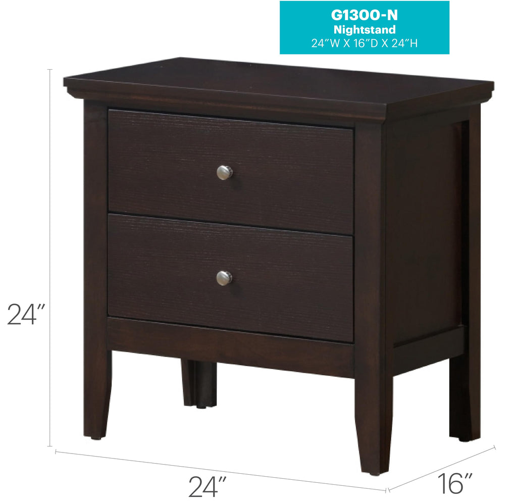 Espresso Nightstand with Storage Drawers A38666
