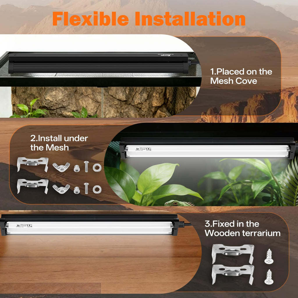 24W 22'' UVB Reptile Light Fixture Combo Kit C436710