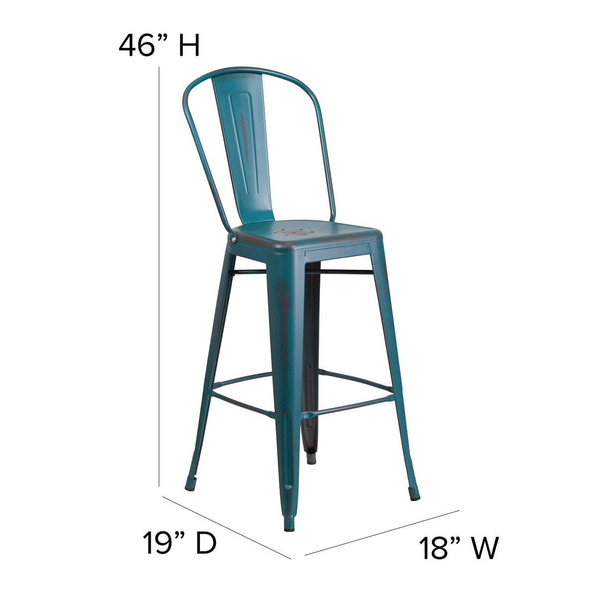 30" Metal Counter Stool with Footrest J526109