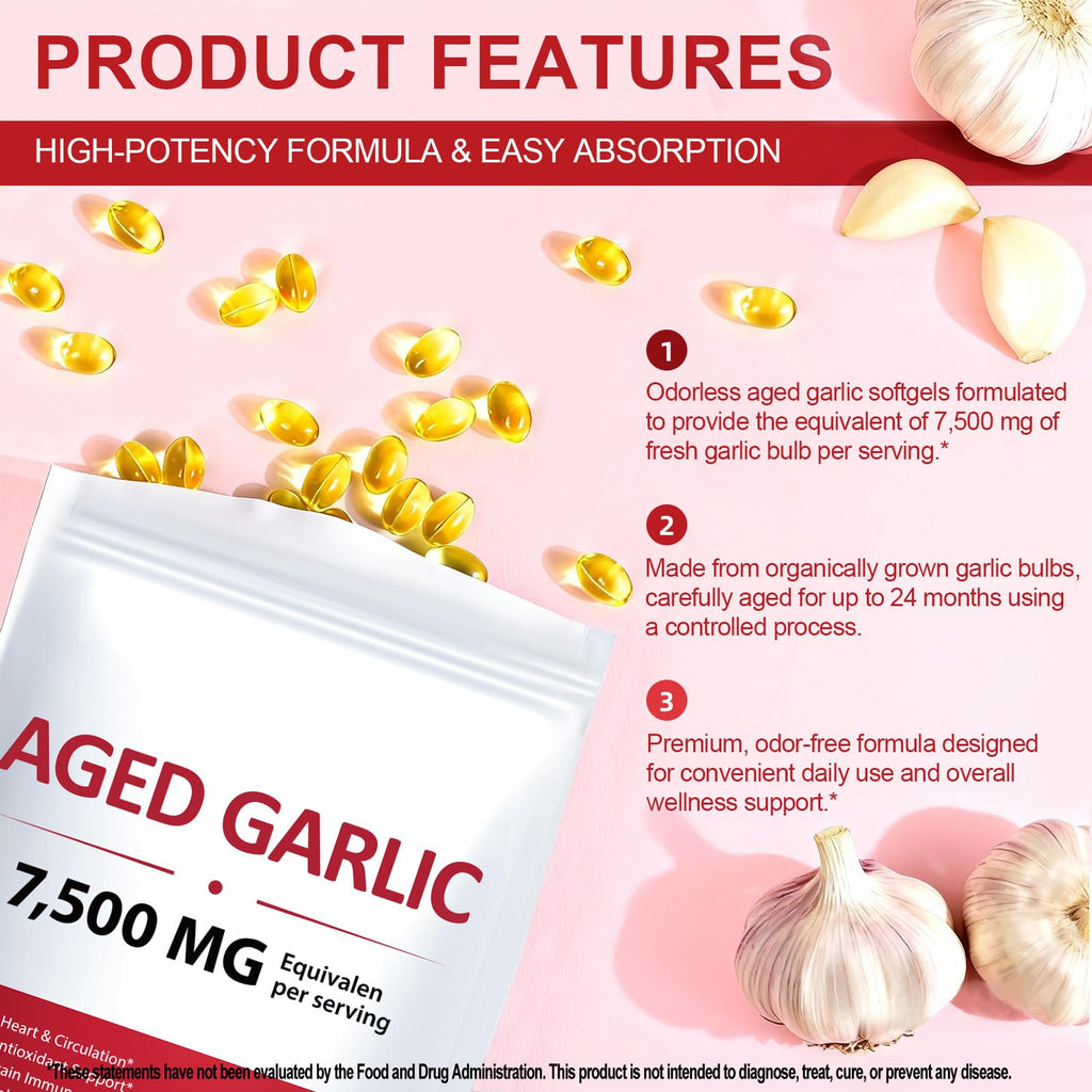 2 Years Aged Garlic Extract Capsules 300 Count Gluten-Free Q246