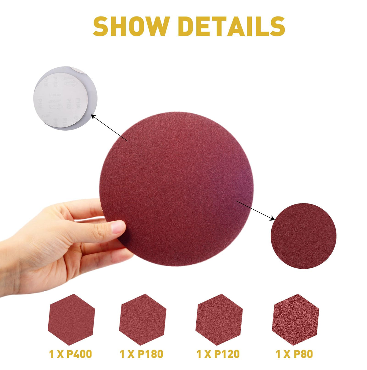 4 x 36 Inch Aluminum Oxide Sanding Belts and 6 Inch Sanding Discs Pack of 14 W266