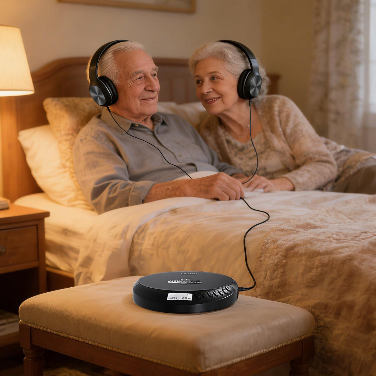 Portable CD Player with Headphones, FM Radio, Black F262331