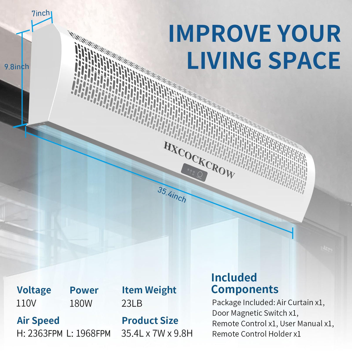 36 Inch Wall Mounted Air Curtain E9415