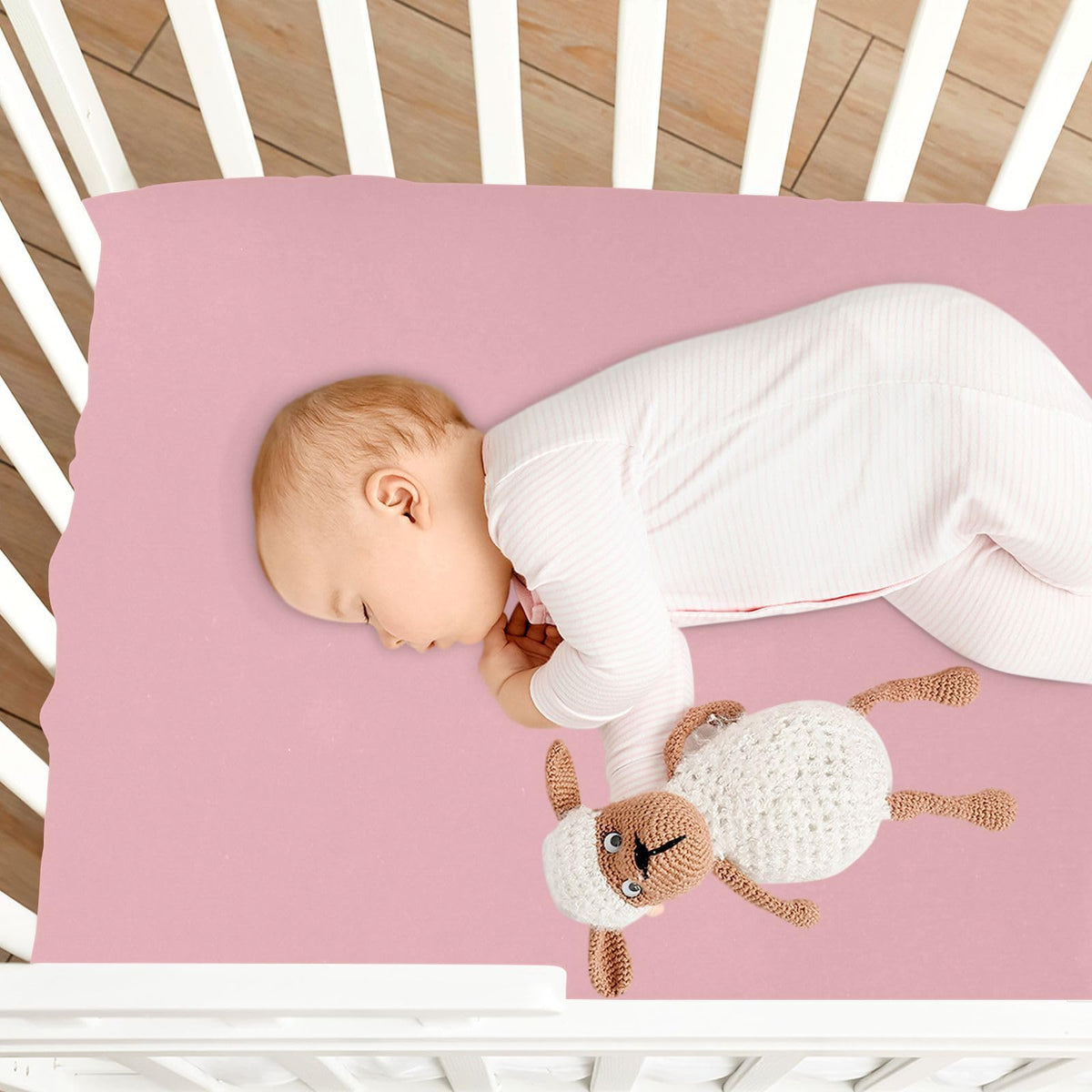 Pink Fitted Crib Sheet Microfiber R100714