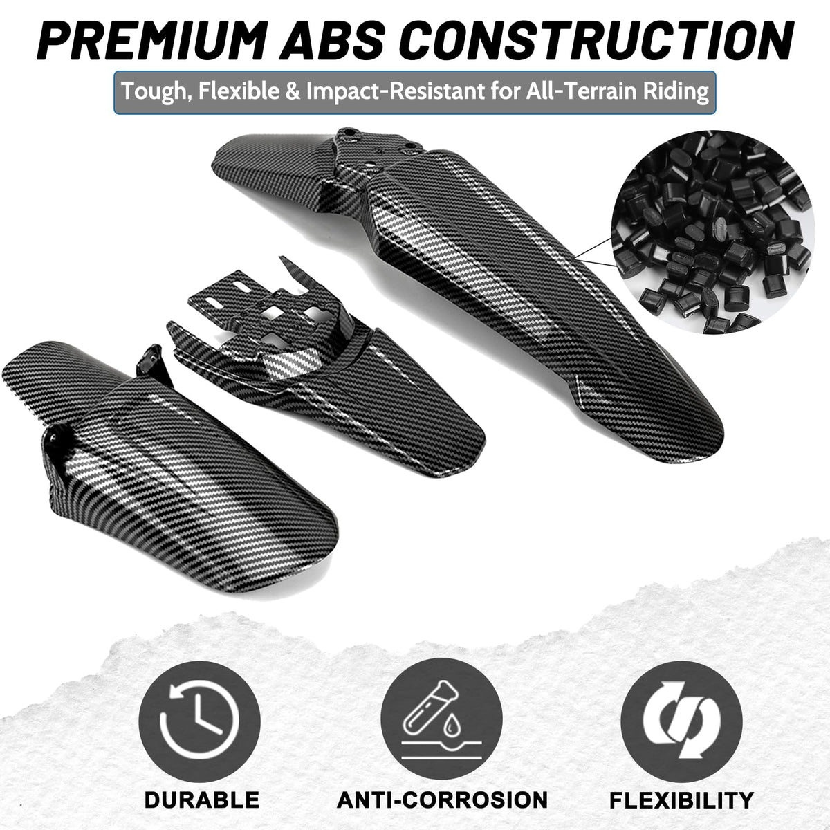 Front Rear Fender Set Carbon Fiber Style Whole Kit C123