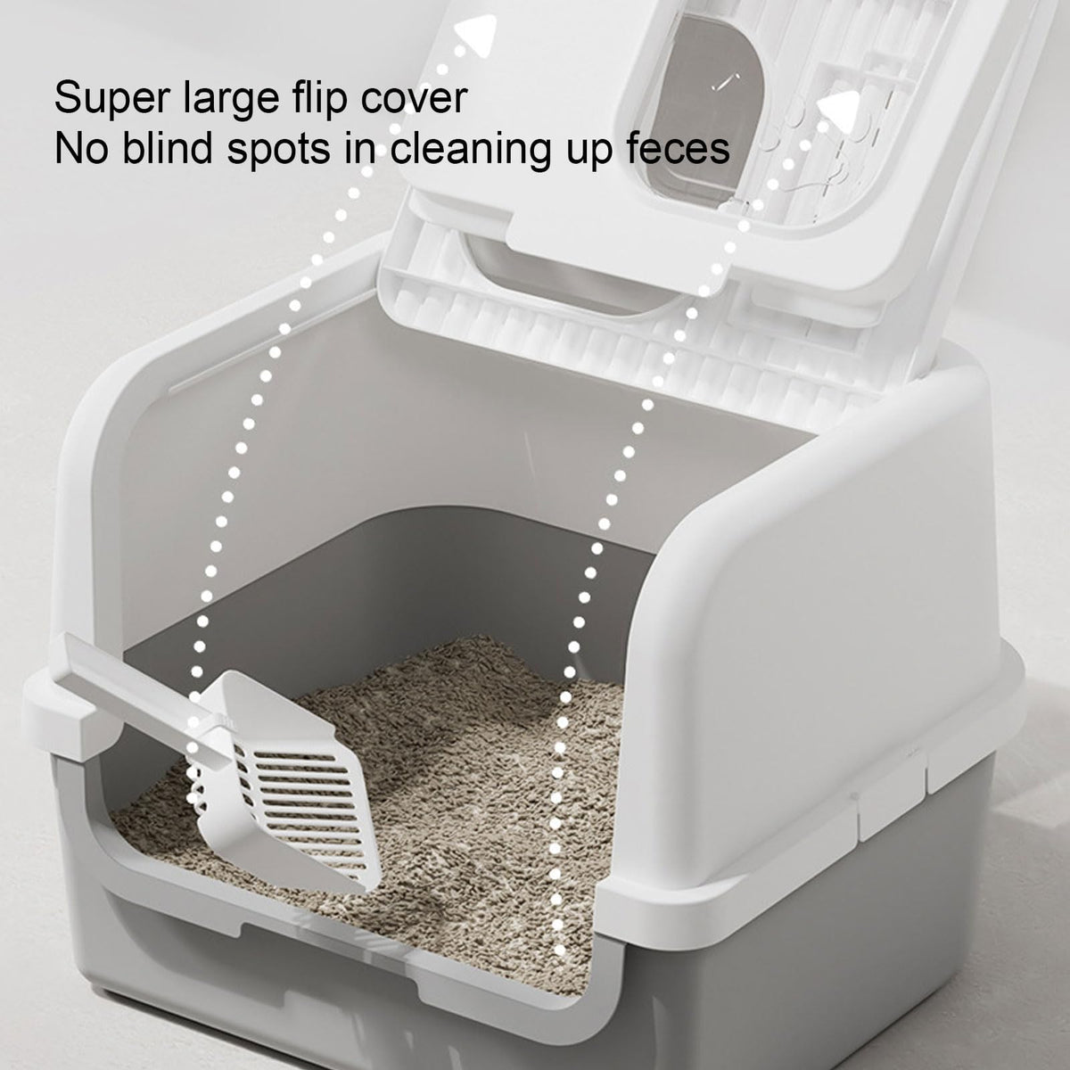 Enclosed Cat Litter Box with Lid Scoop T591140