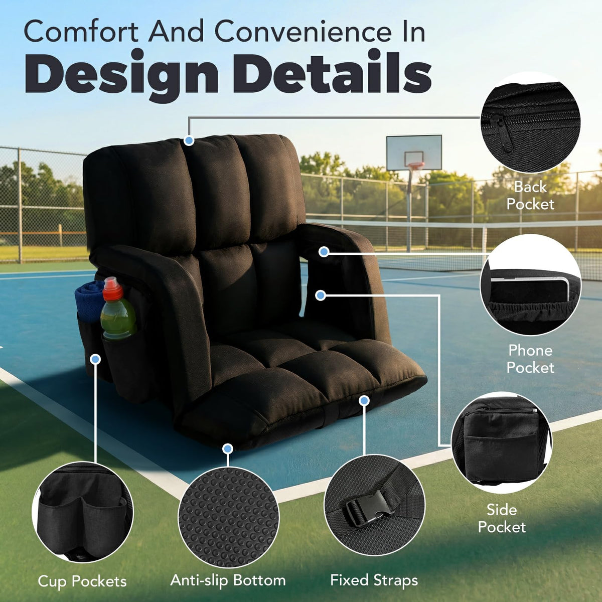 4.7" Padded Bleacher Seats with Back Support N7748