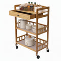 3-Tier Bamboo Kitchen Cart with Drawer M1688