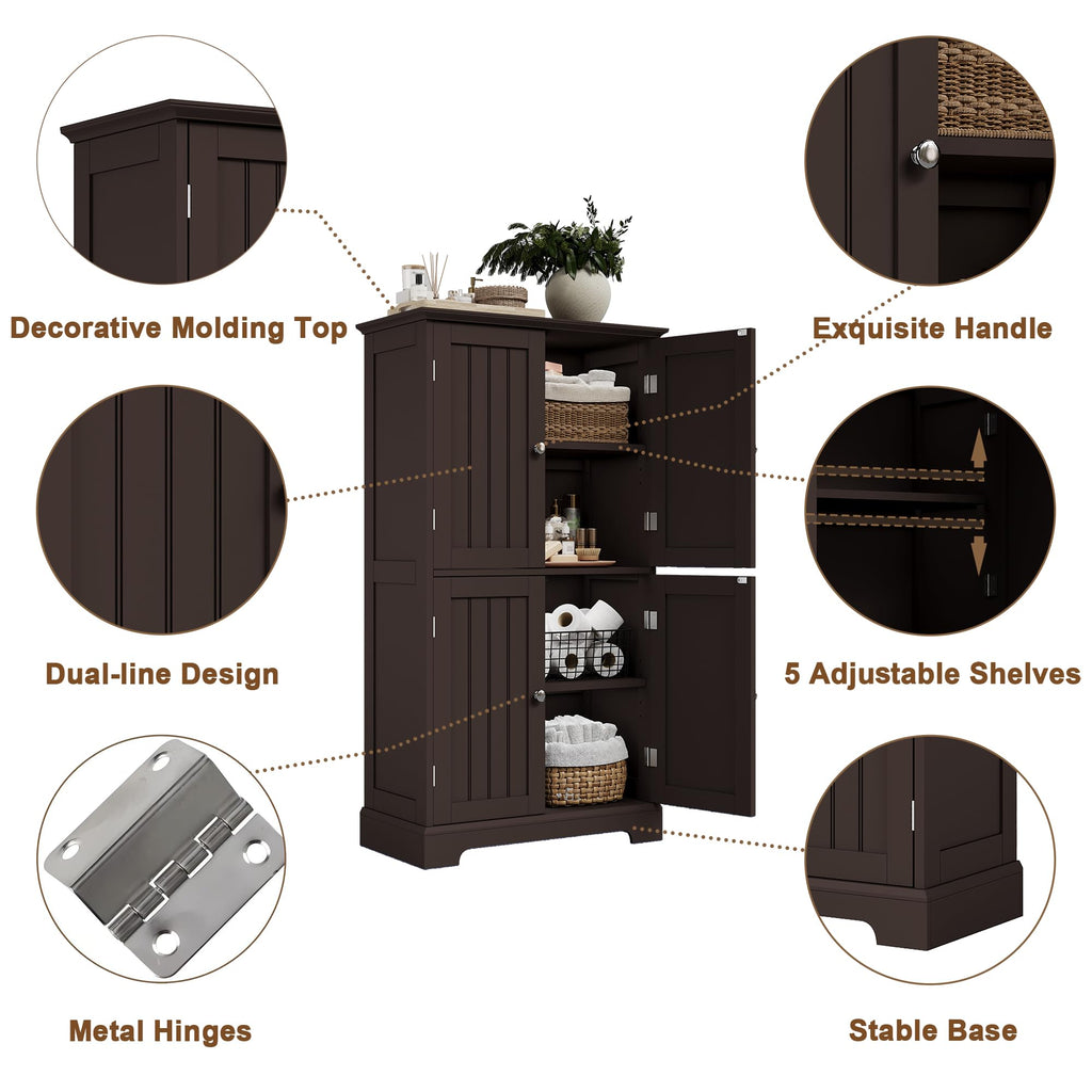Bathroom Floor Cabinet with Adjustable Shelves S50072