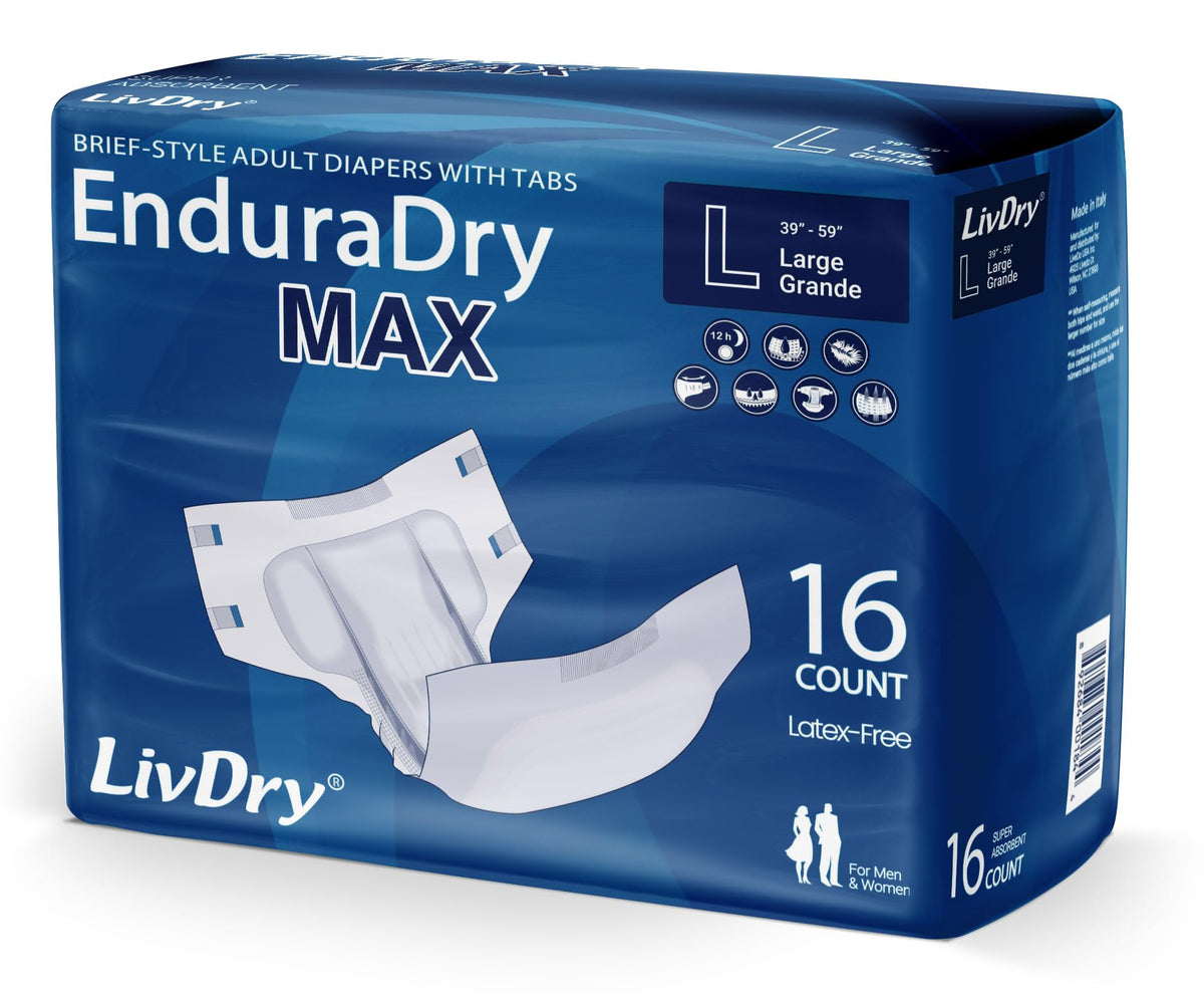 Adult Diapers with Tabs, Large, 16-Pack I21948