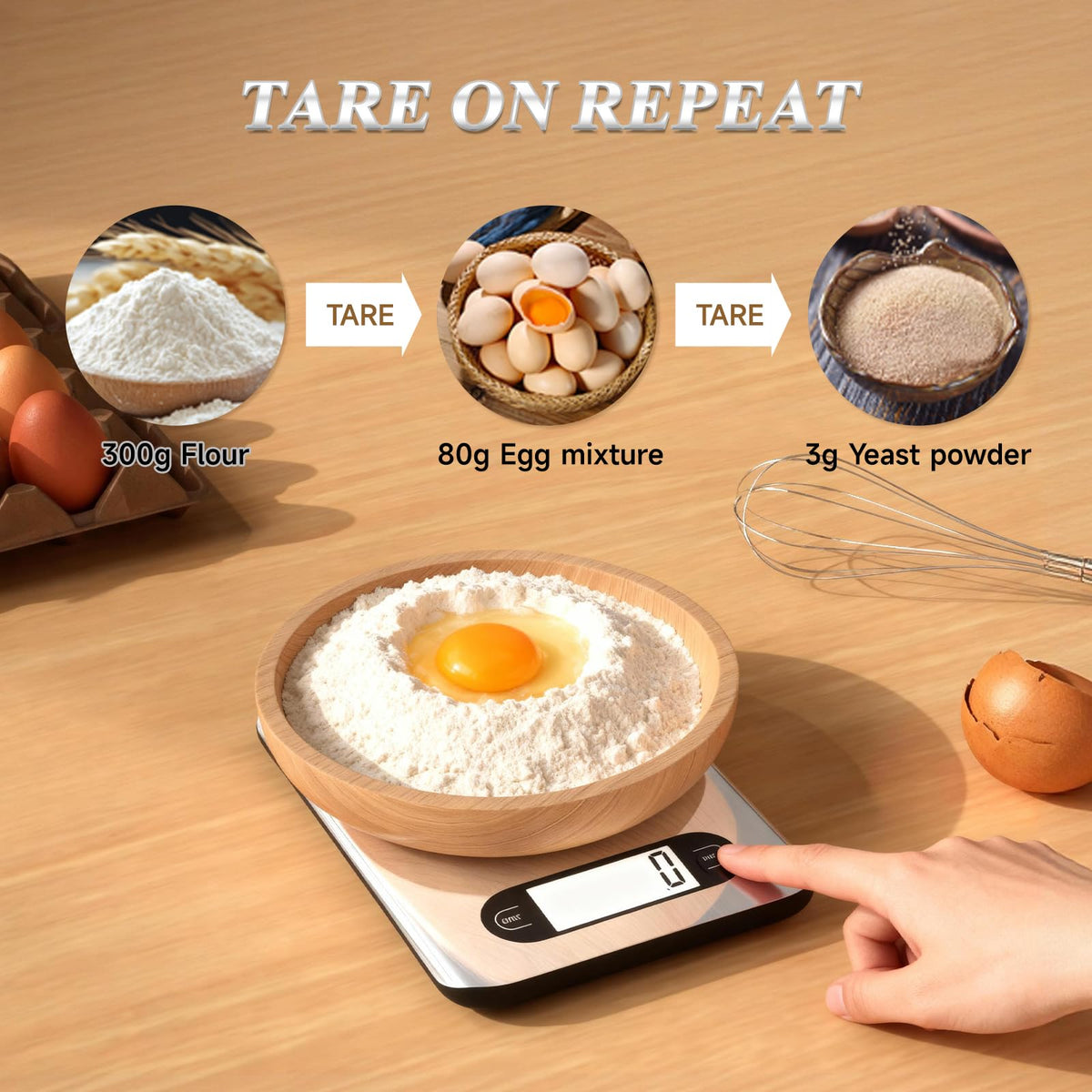 Digital Kitchen Scale 17 Pounds Capacity Stainless Steel P12249