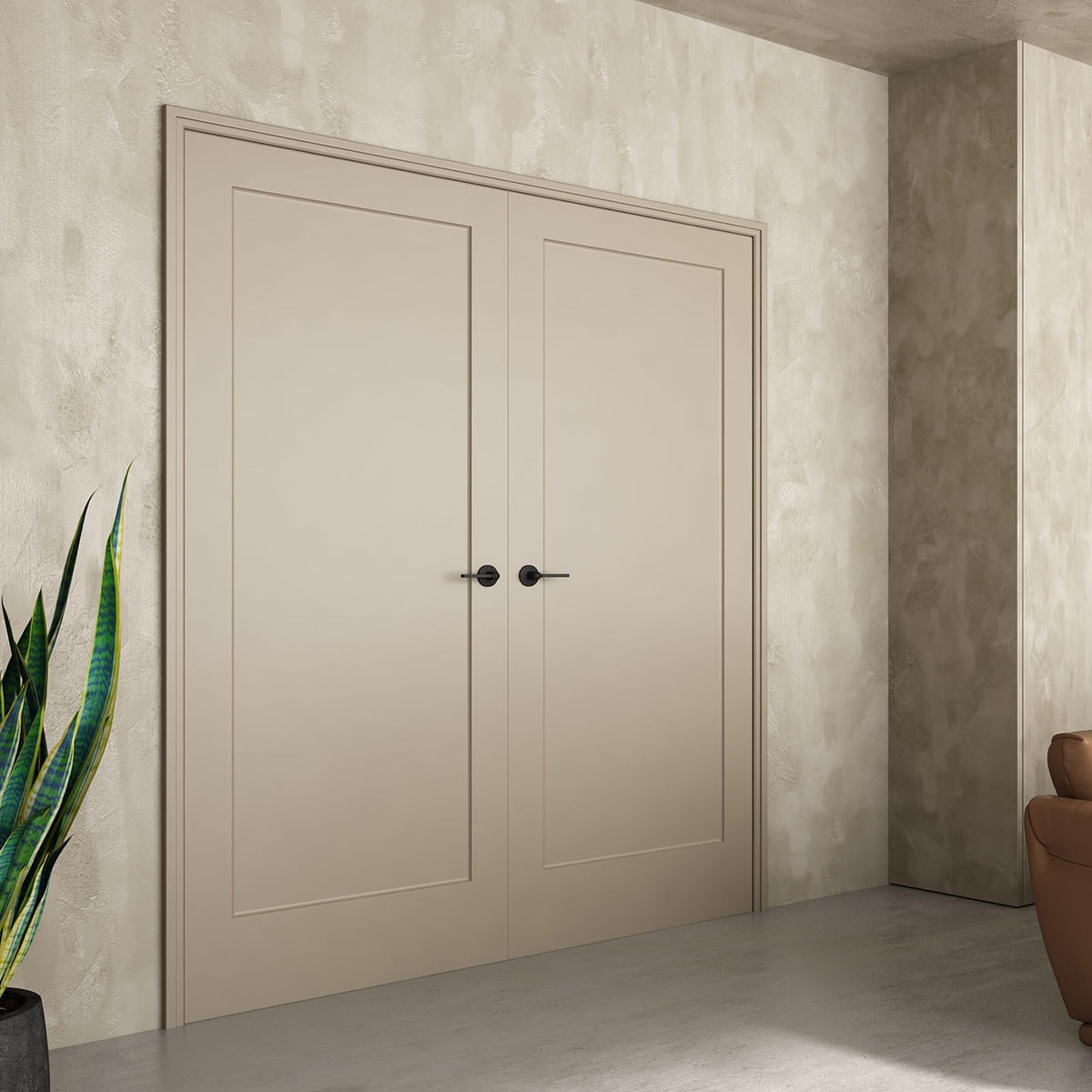 24"x80" 1-Panel Shaker Style White Primed Hollow Core Interior Door Slab R7566