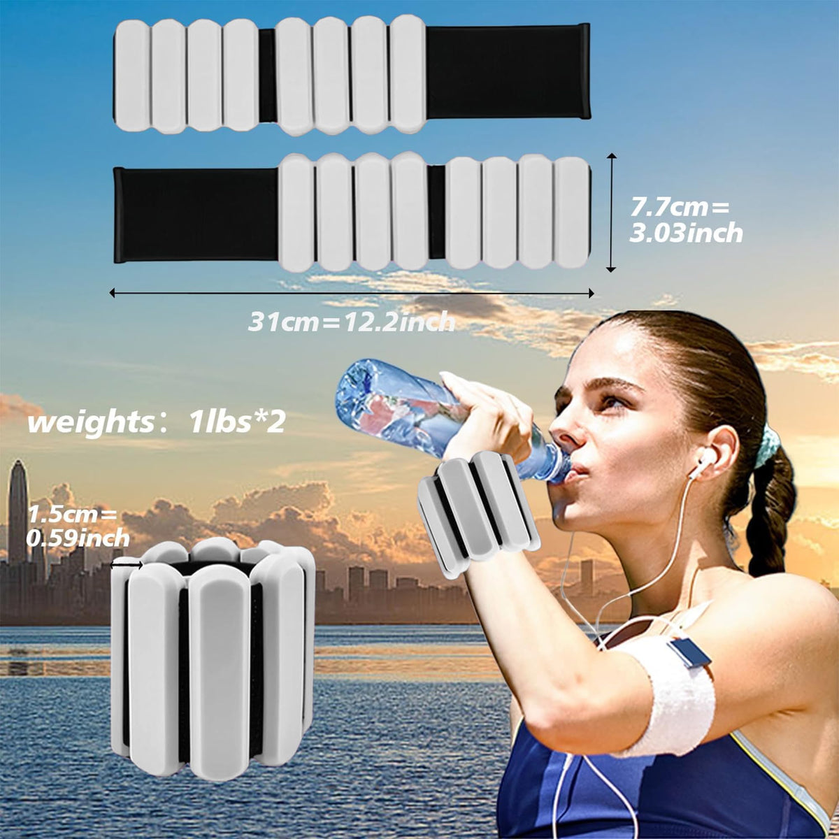 Adjustable Silicone Wrist and Ankle Weights Set of 2 S1472