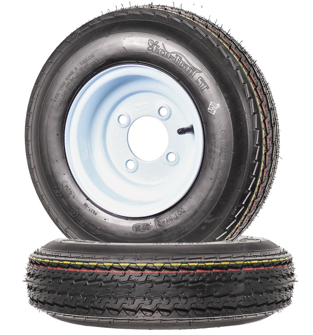 2-Pack Trailer Tire Rim Assembly 480-8 4.80-8 8 Inch LRC 4 Lug K676