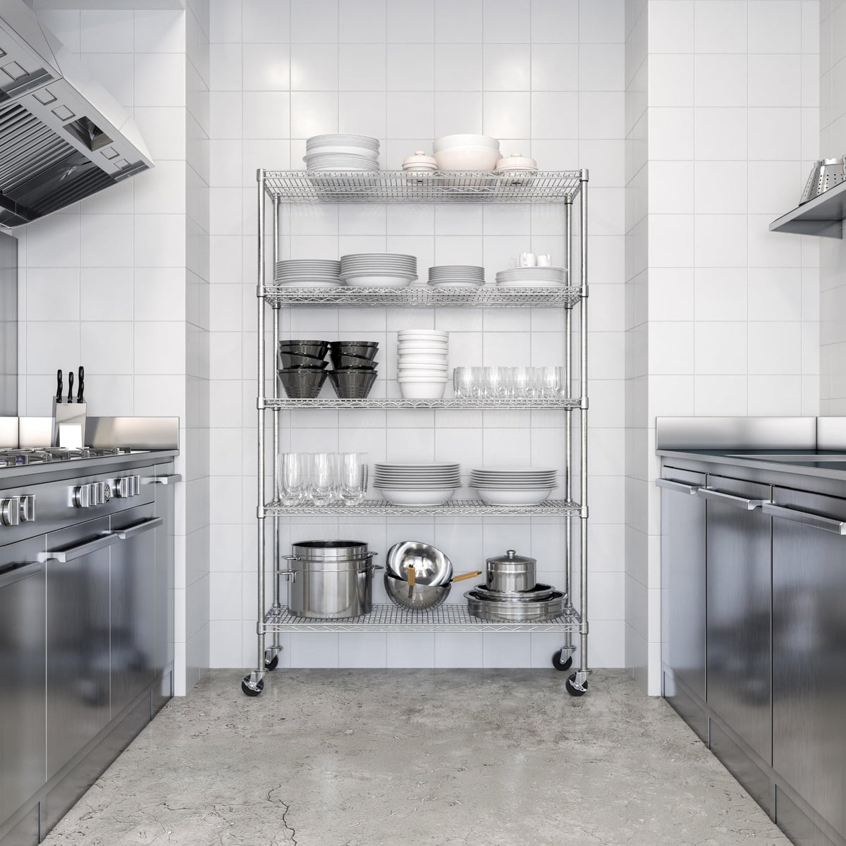 5-Tier Solid Steel Wire Shelving Rack R7192