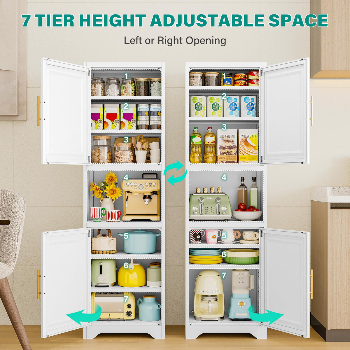 67" Tall Narrow White Metal Bathroom Storage Cabinet D4831