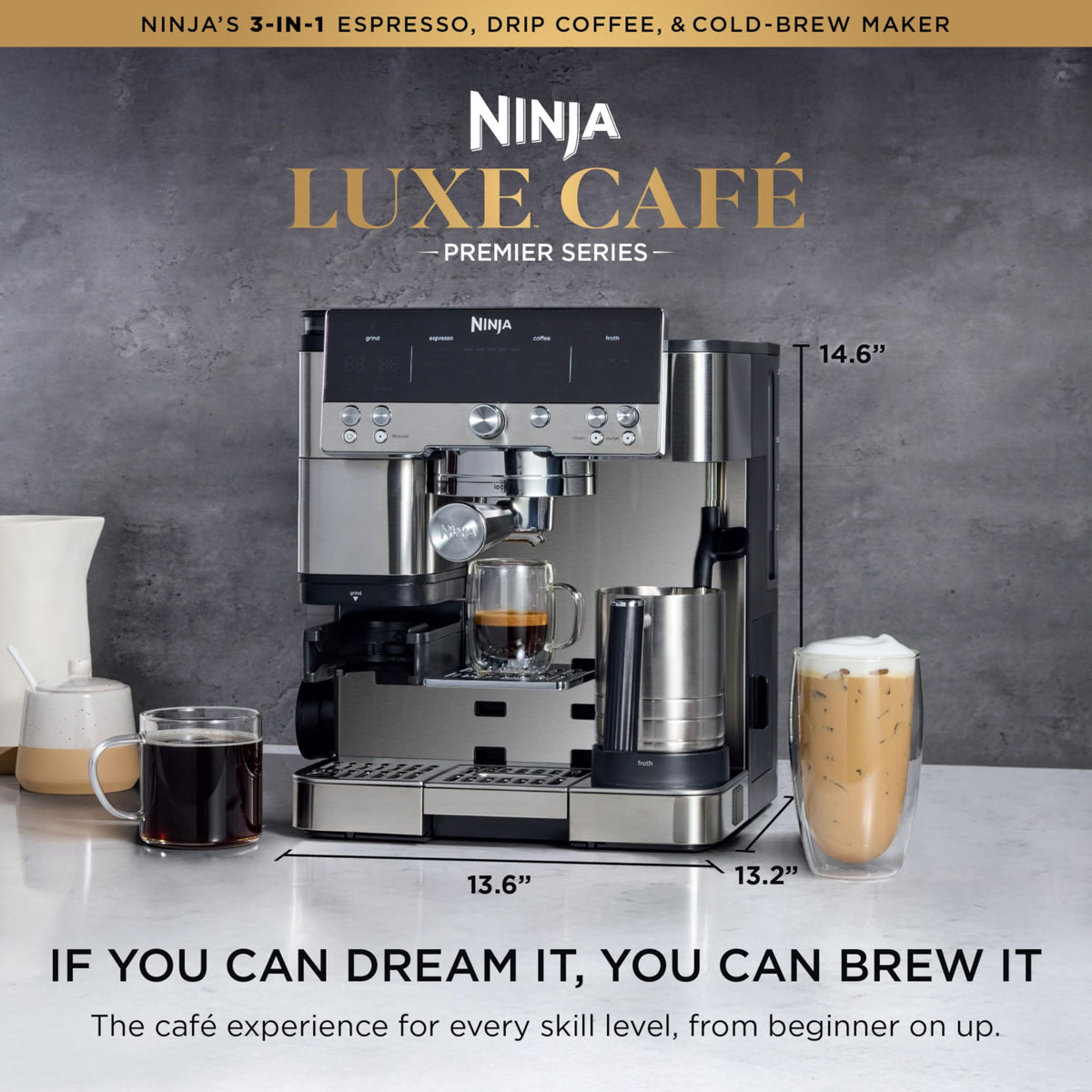 3-in-1 Espresso Drip Coffee & Cold Brew Machine W472