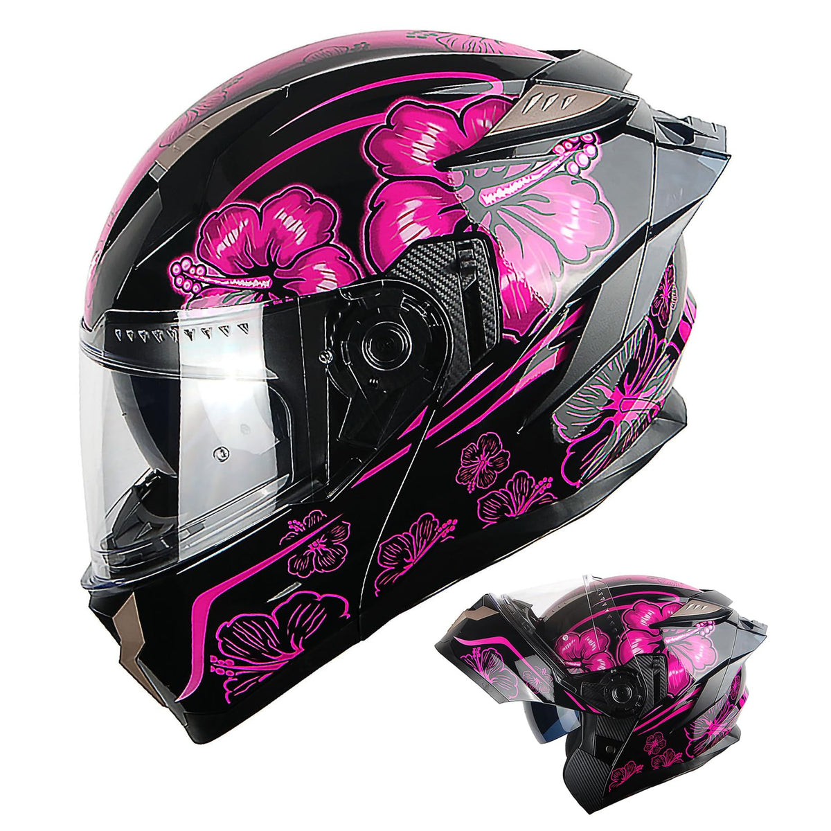 Motorcycle Modular Full Face Helmet DOT Adults Flip up Dual Visor K638