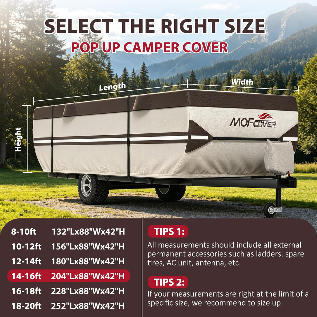 9 Layers Waterproof 14-16ft Pop Up Camper Cover R6312