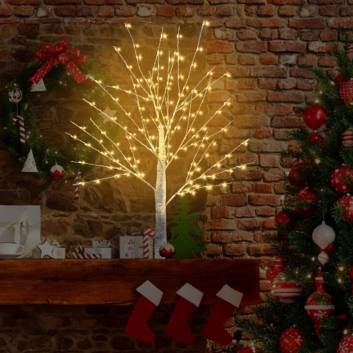 24 Inch LED Birch Tree 2 Pack J570671