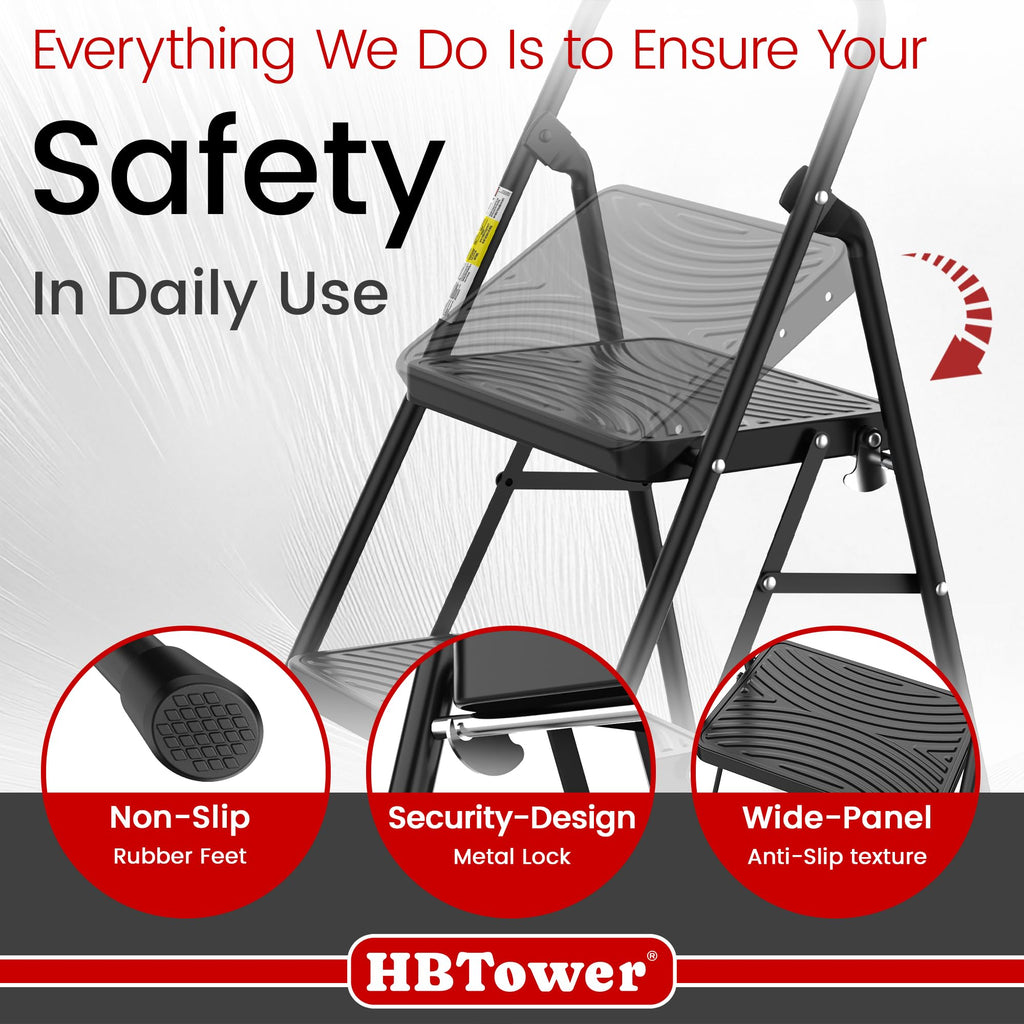 2 Step Ladder with Anti-Slip Pedal Q779273