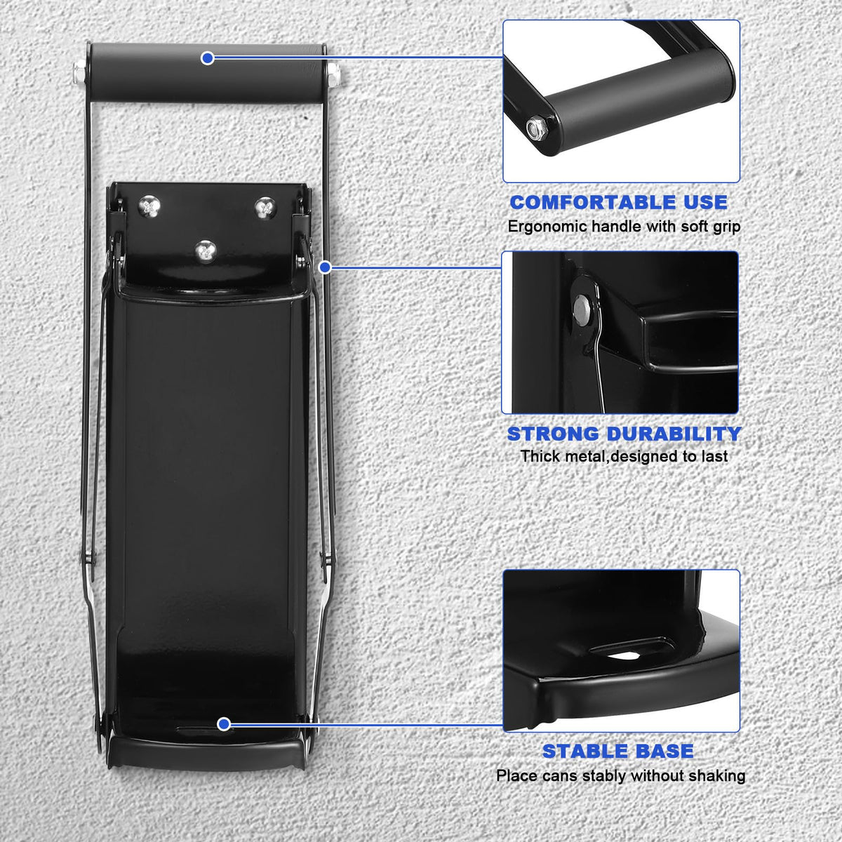 Heavy Duty Wall Mounted Soda Can Crusher with Bottle Opener D3871