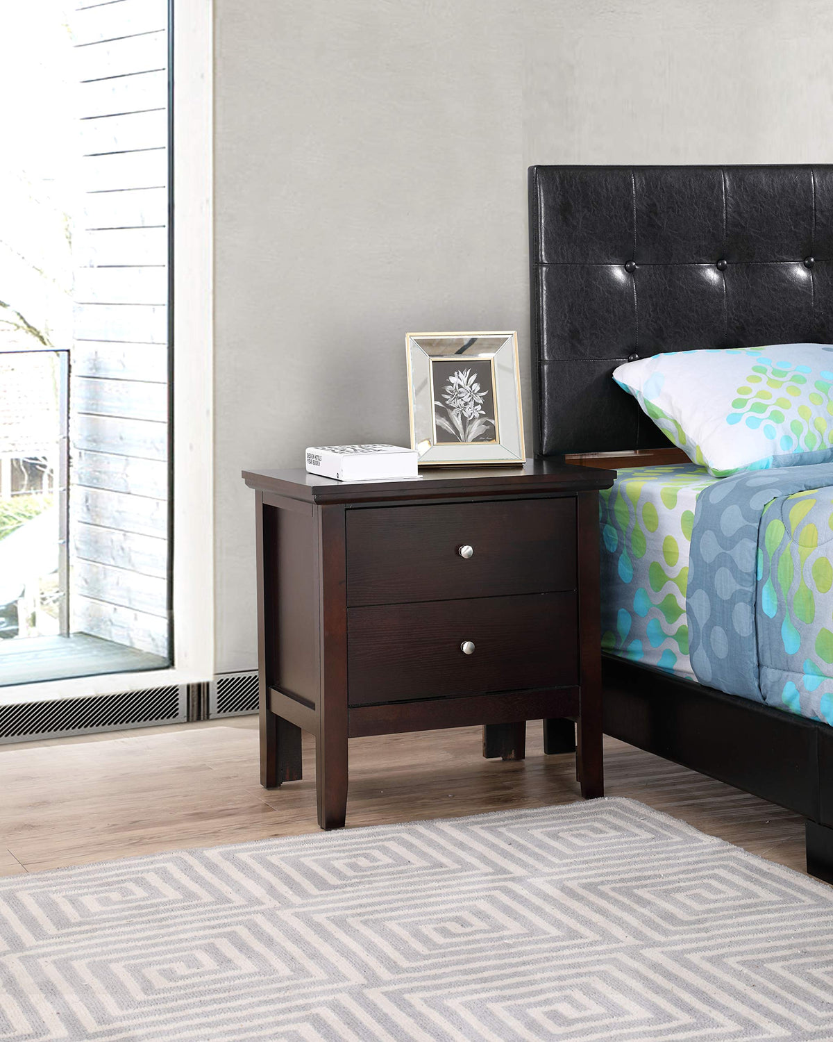 Espresso Nightstand with Storage Drawers A38666