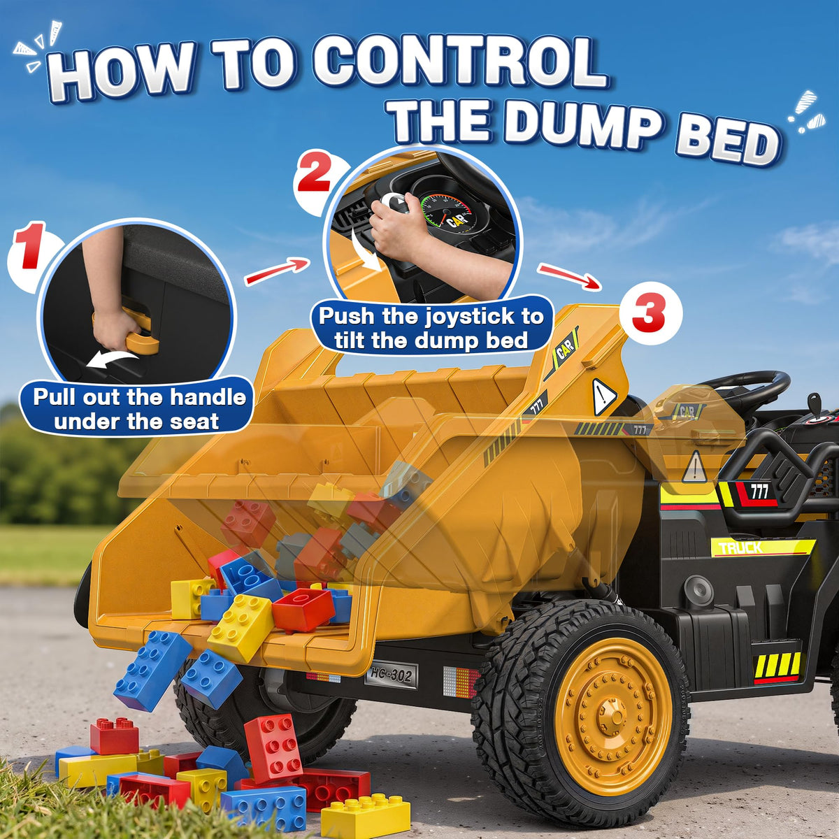 24V Ride On Dump Truck with Electric Dump Bed Y73882