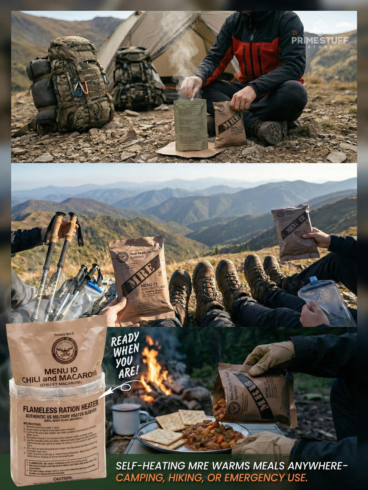 Meals Ready to Eat 12 packs with Flameless Heater M32665