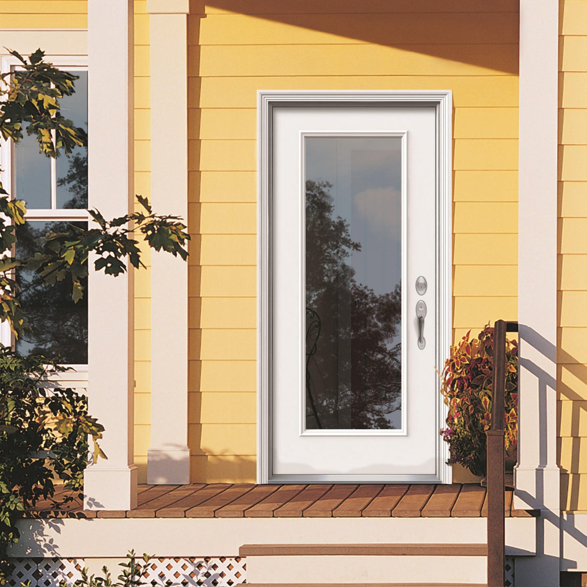Fiberglass Smooth Primed Left Hand In-Swing Prehung Front Door Full Lite Clear Glass 32" x 80" I8013