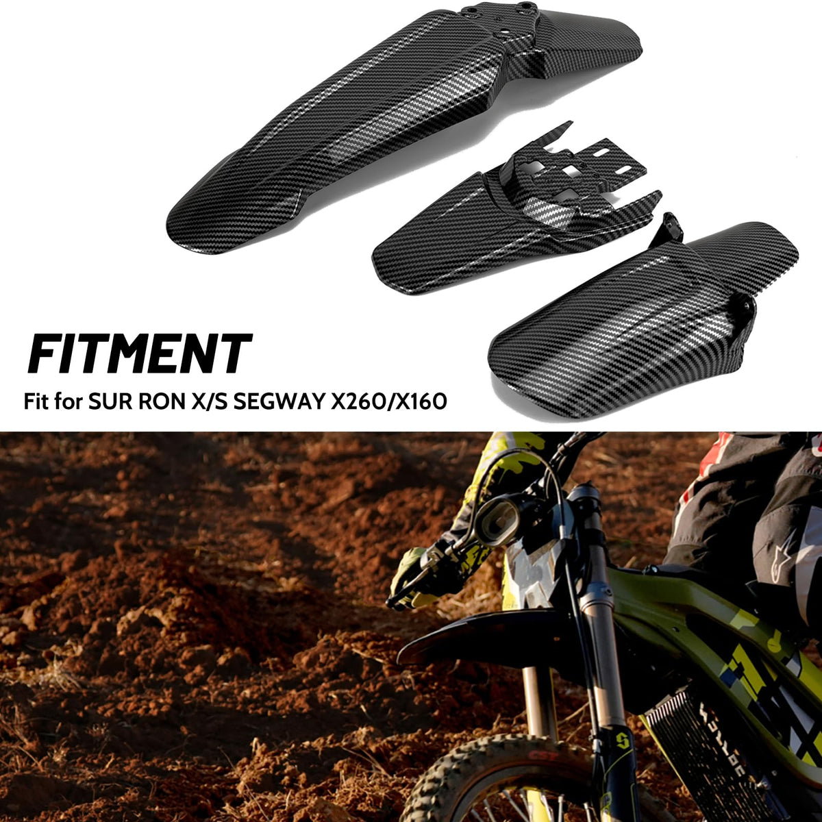 Front Rear Fender Set Carbon Fiber Style Whole Kit C123