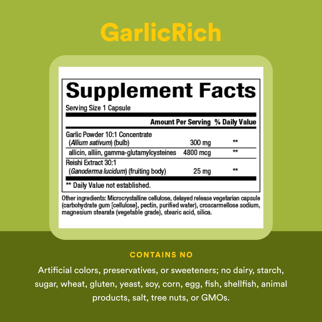 Garlic + Reishi 120 Delayed Release Veg Caps C333353