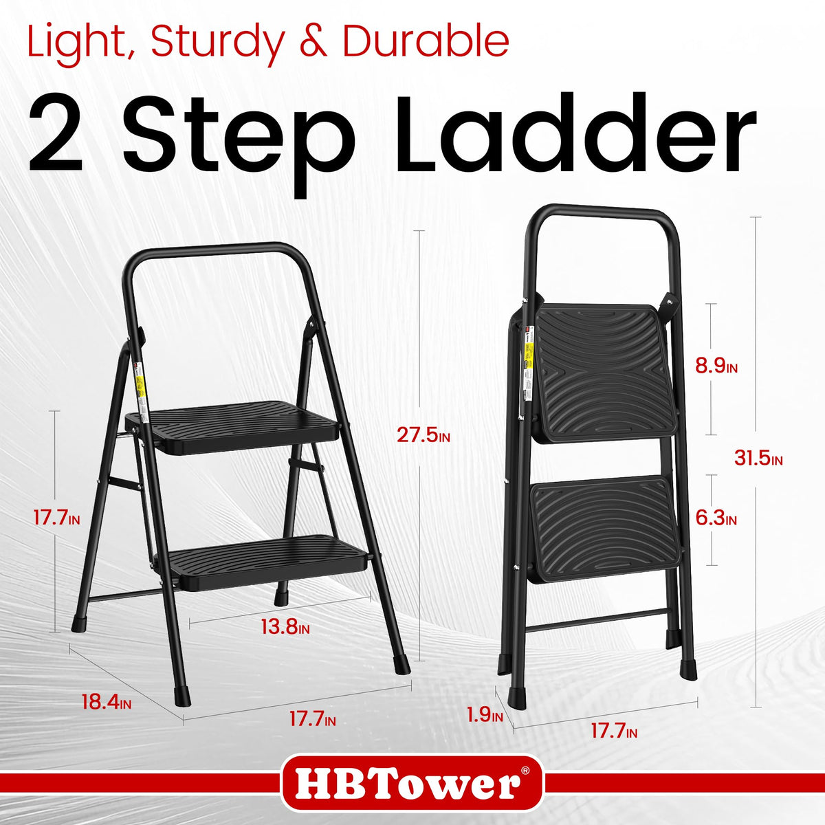 2 Step Ladder with Anti-Slip Pedal Q779273