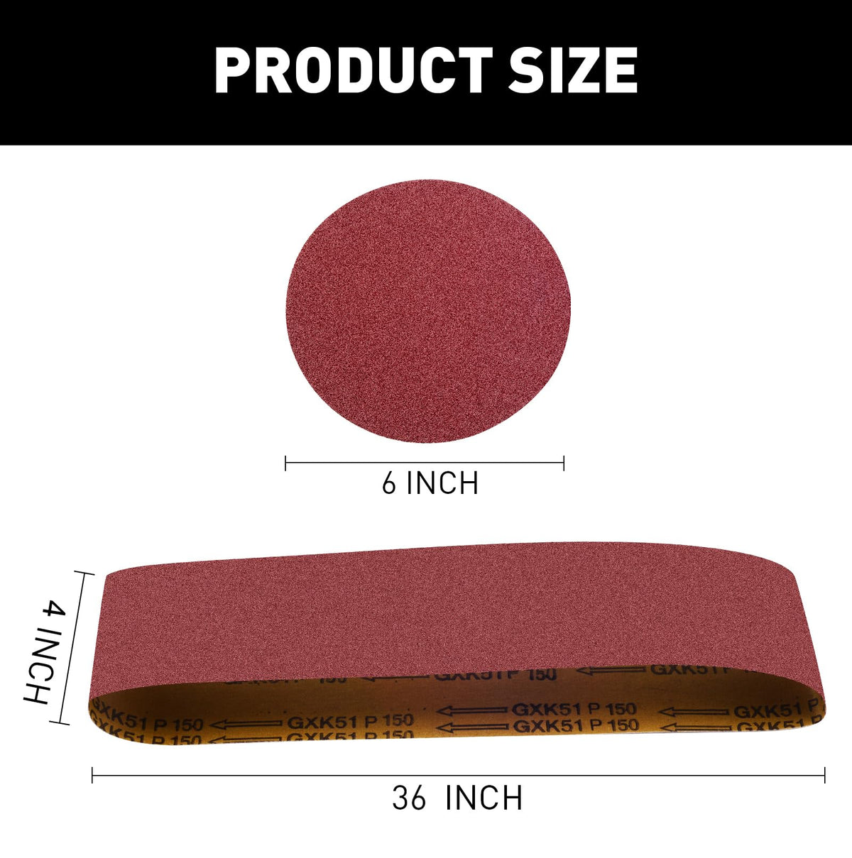 4 x 36 Inch Aluminum Oxide Sanding Belts and 6 Inch Sanding Discs Pack of 14 W266