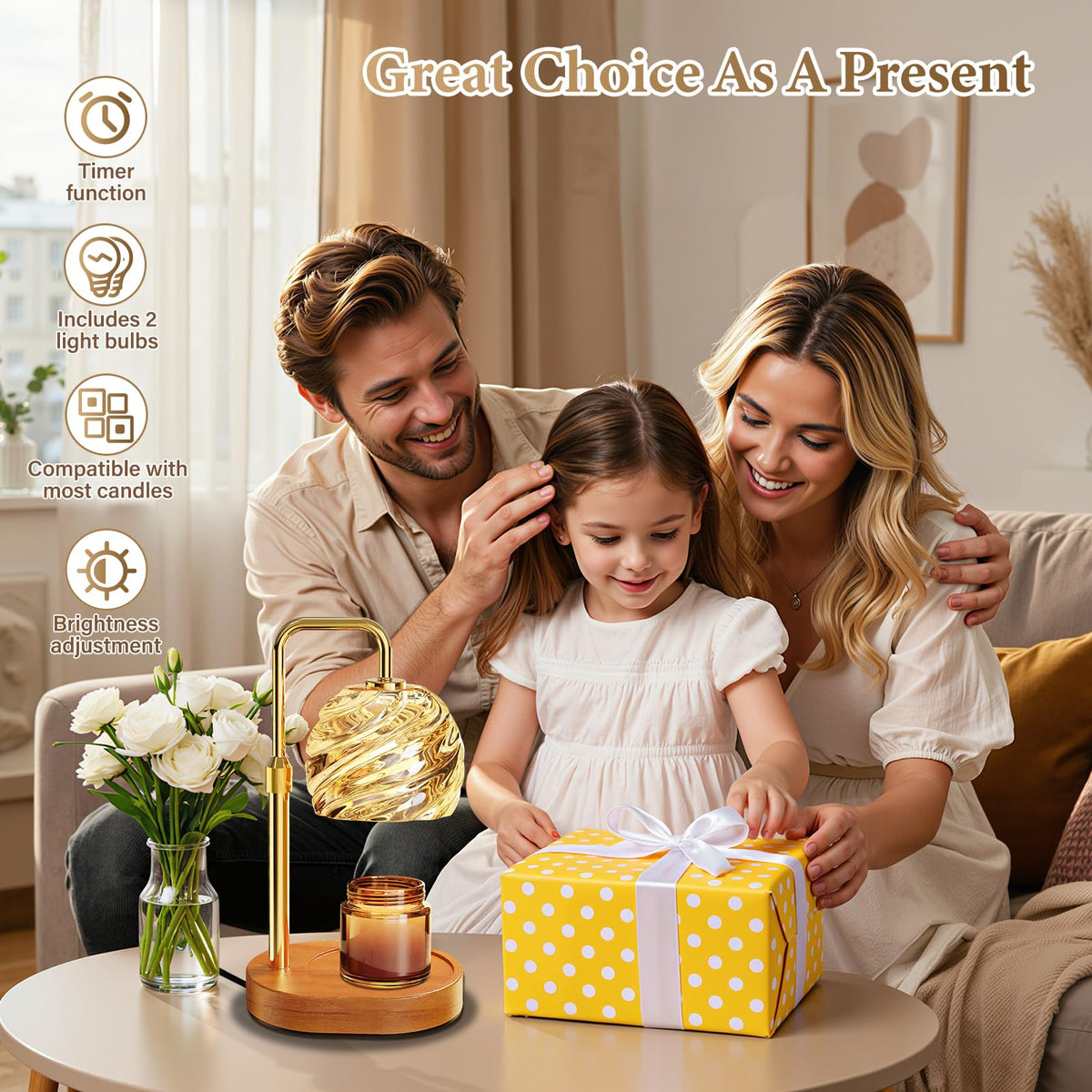 Candle Warmer Lamp with Timer Dimmable I14509
