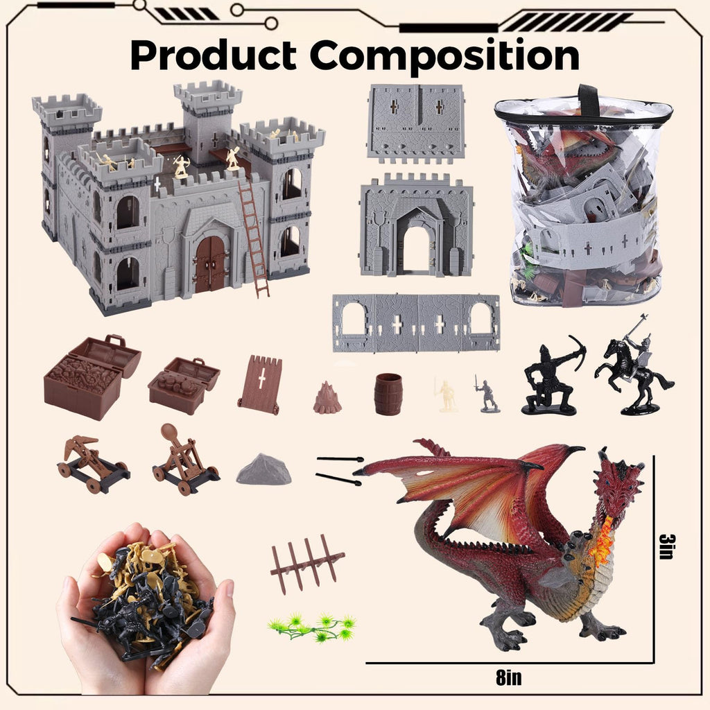 275PCS Medieval Dragon Castle Knights Figures Set V50671