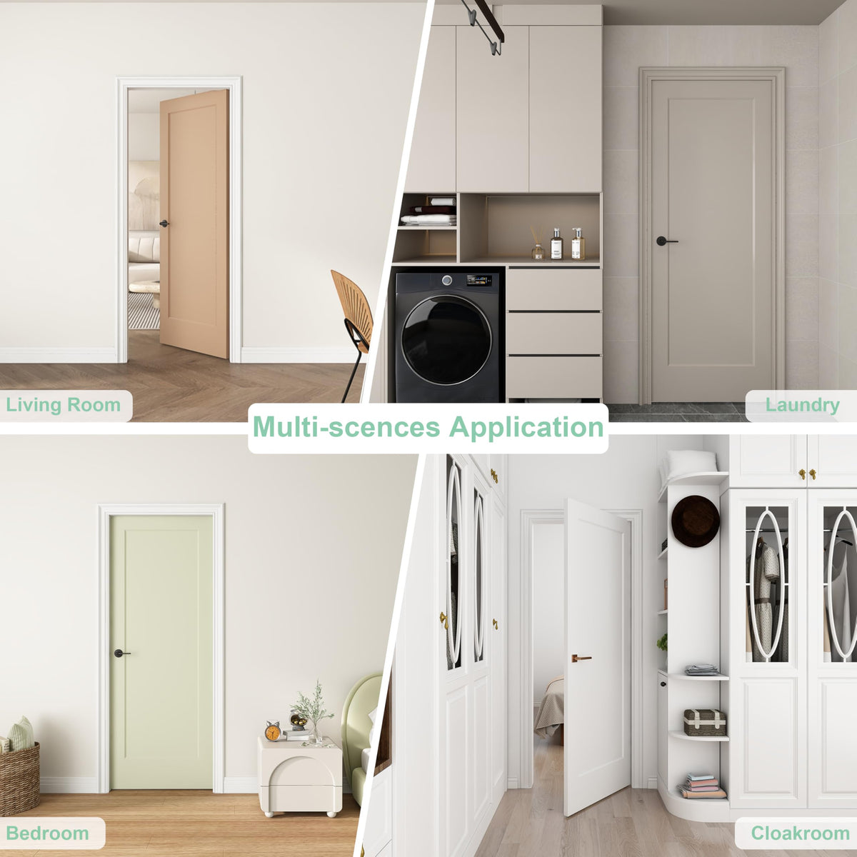 24"x80" 1-Panel Shaker Style White Primed Hollow Core Interior Door Slab R7566