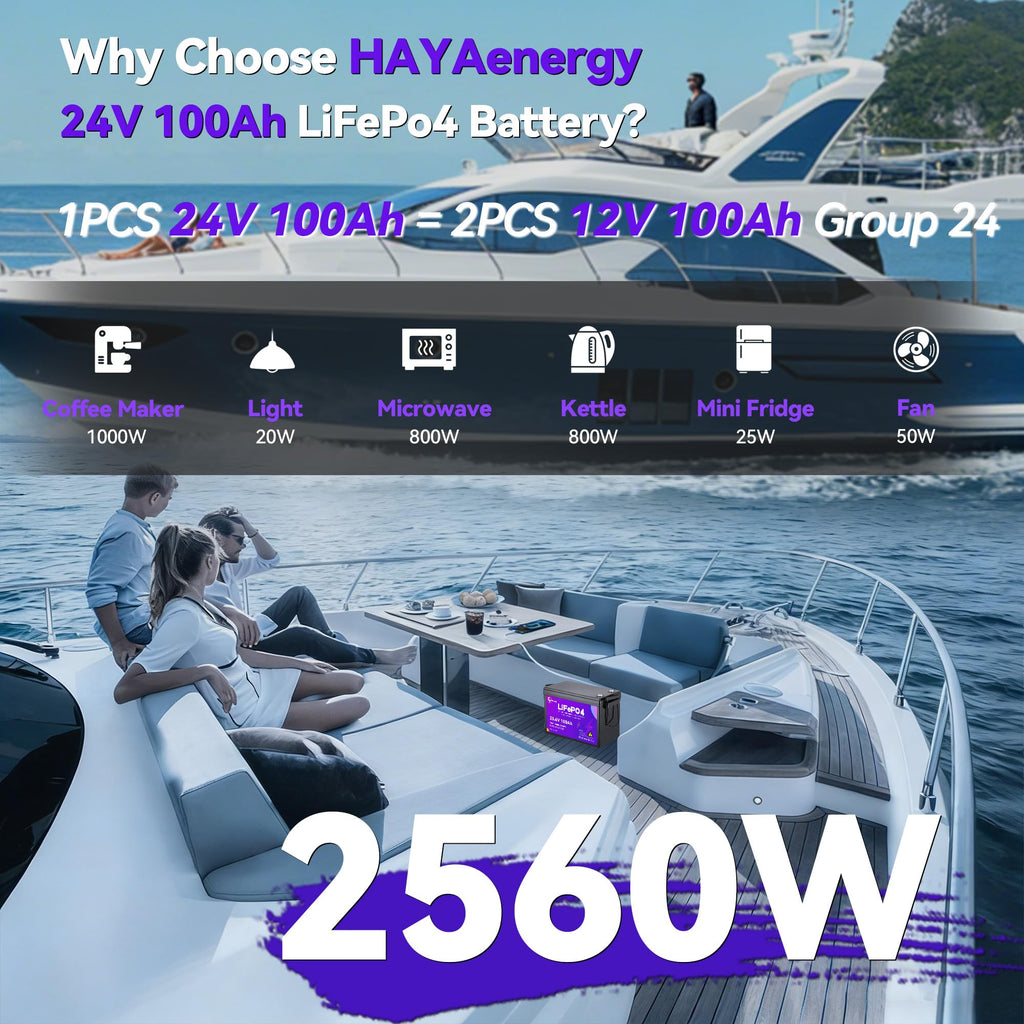 24v 100ah LiFePO4 Lithium Battery with 100A BMS B902