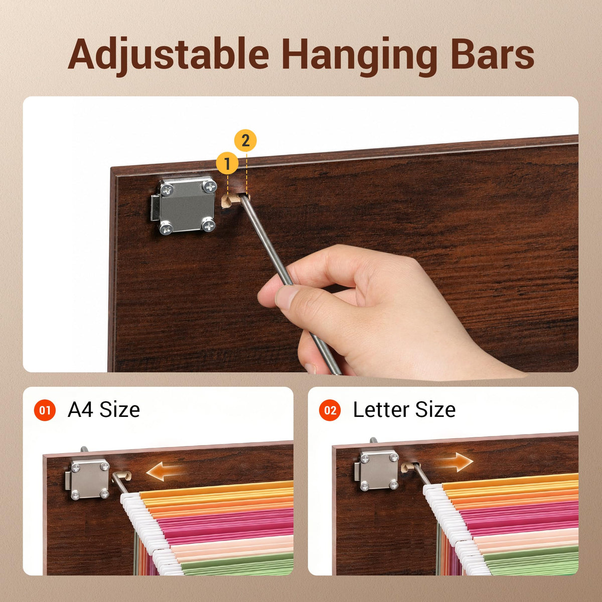 3 Drawer Wood File Cabinet with Lock O383