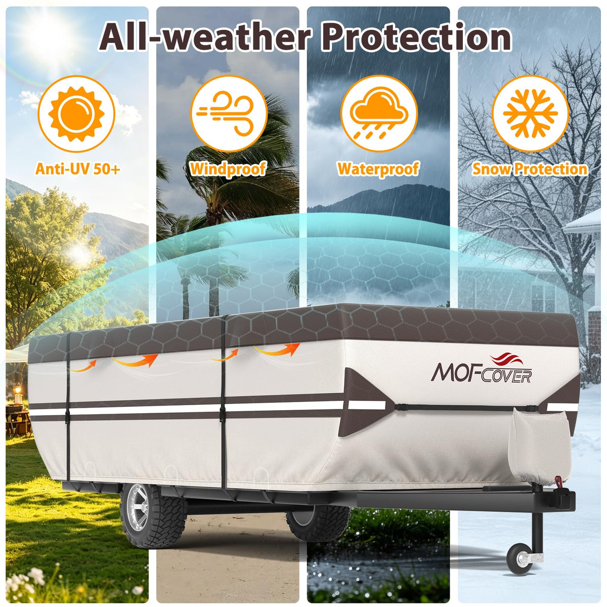 9 Layers Waterproof 14-16ft Pop Up Camper Cover R6312