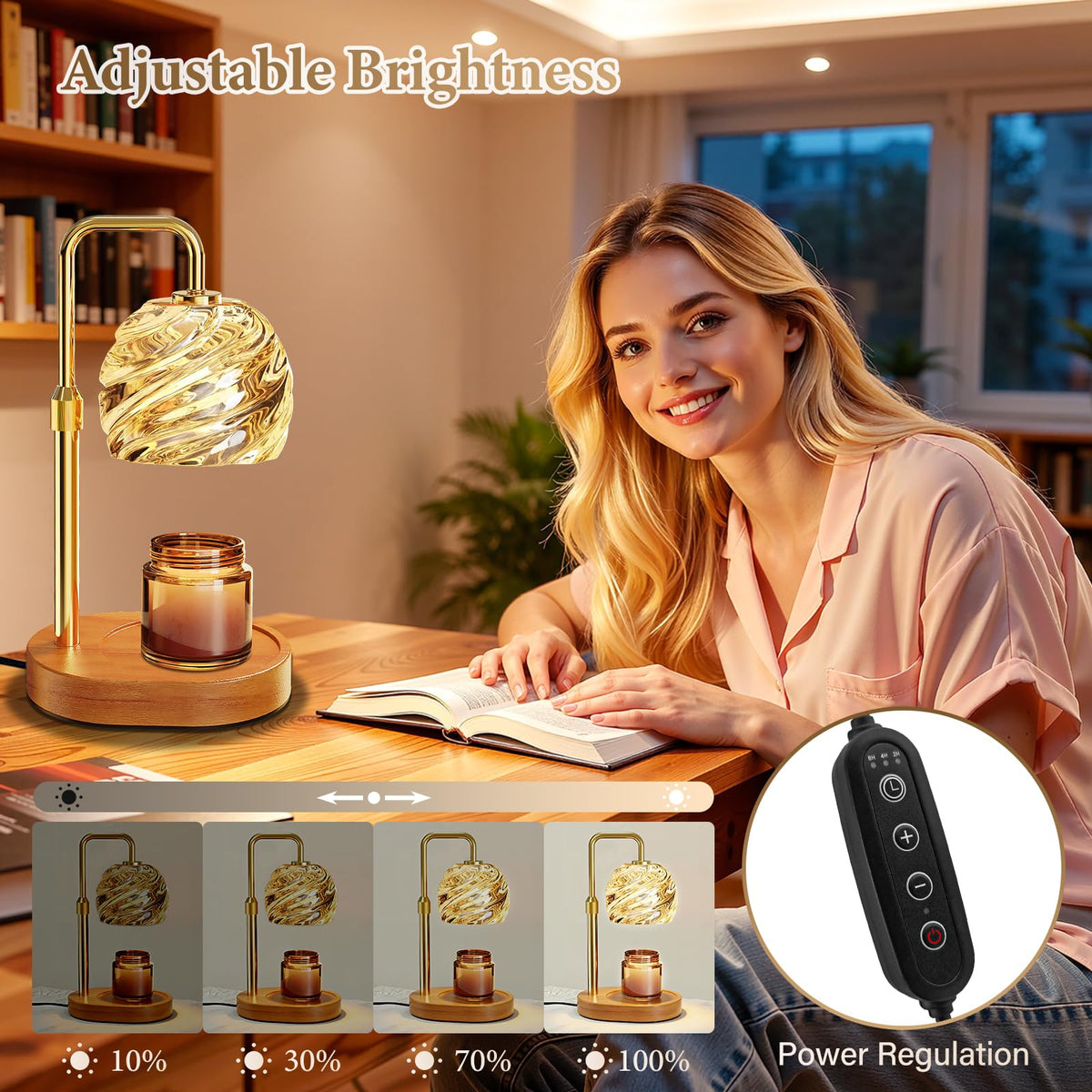 Candle Warmer Lamp with Timer Dimmable I14509