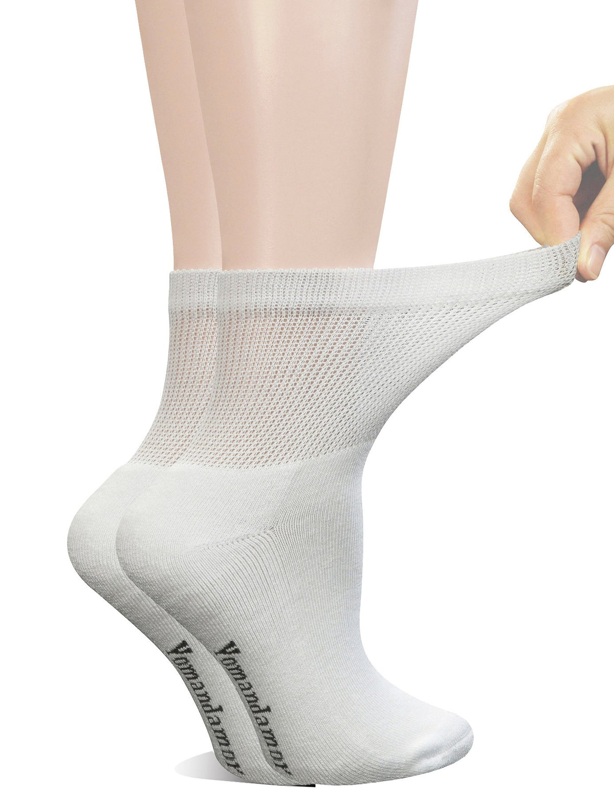 6 Pairs Diabetic Ankle Socks with Non-Binding Top and Cushion Sole H5135