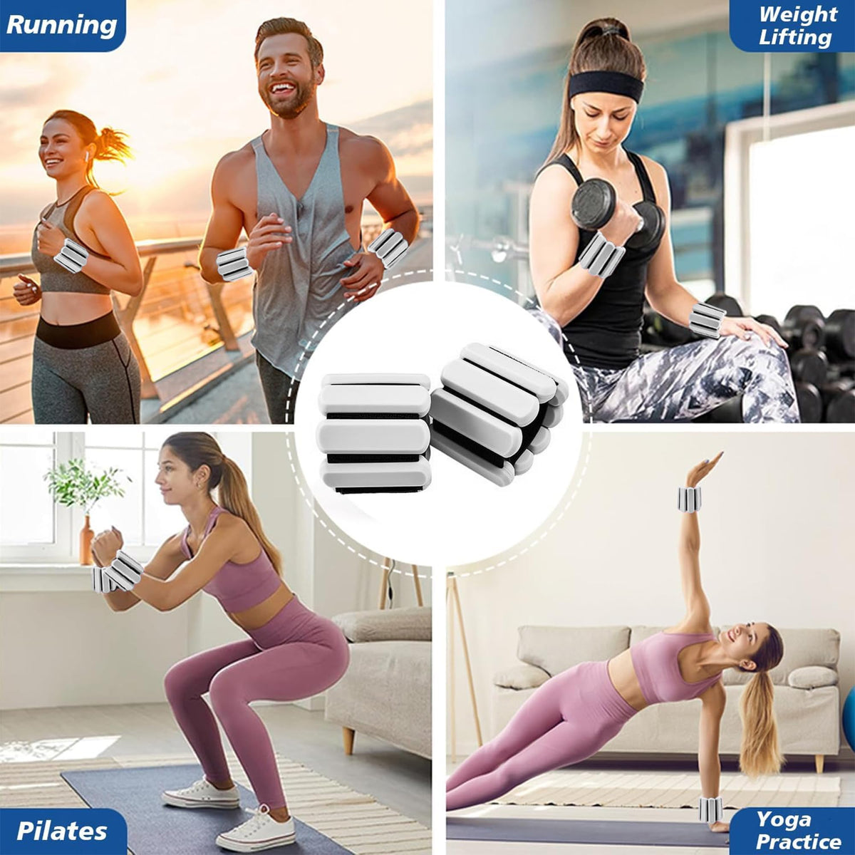 Adjustable Silicone Wrist and Ankle Weights Set of 2 S1472
