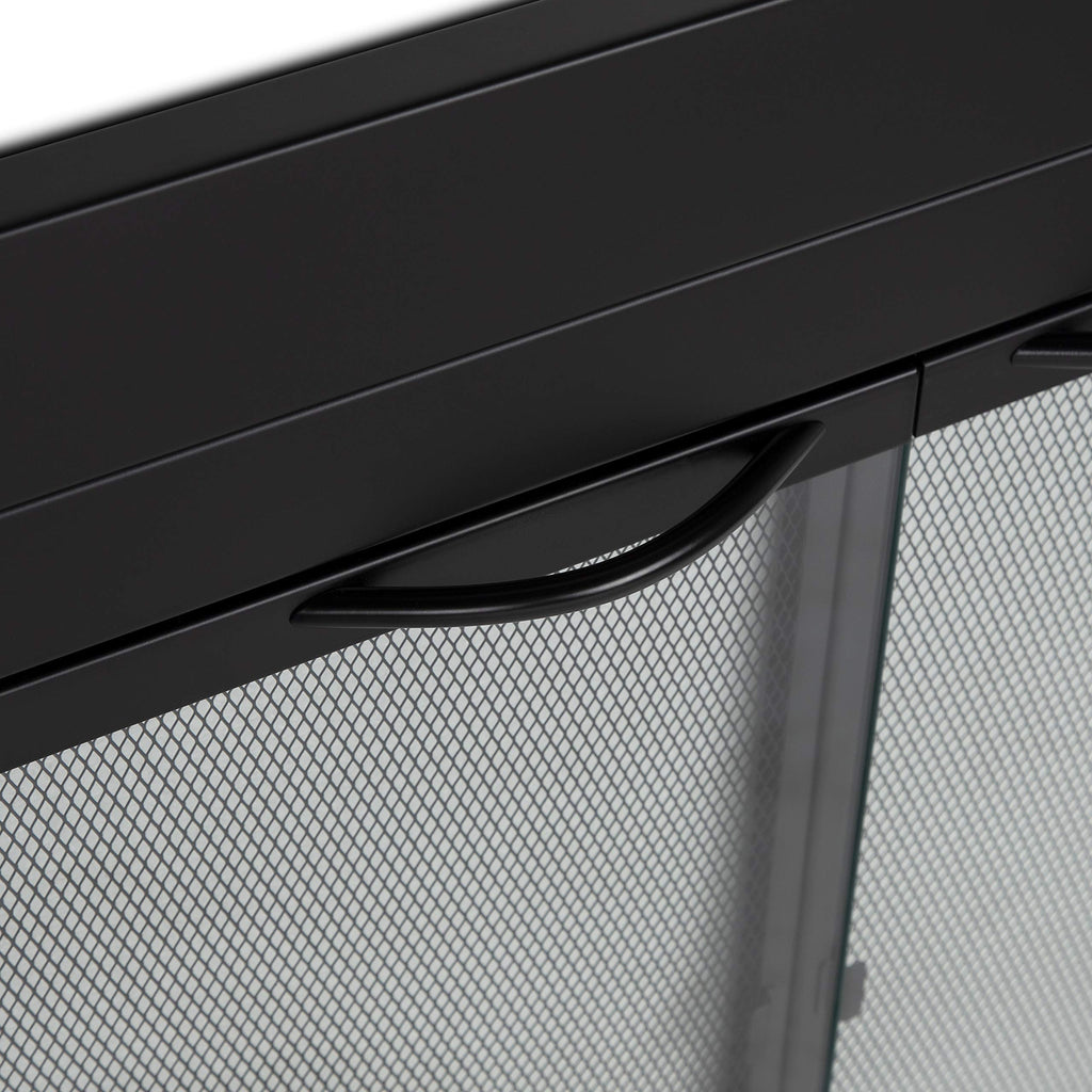 Black Small Fireplace Glass Door N1023