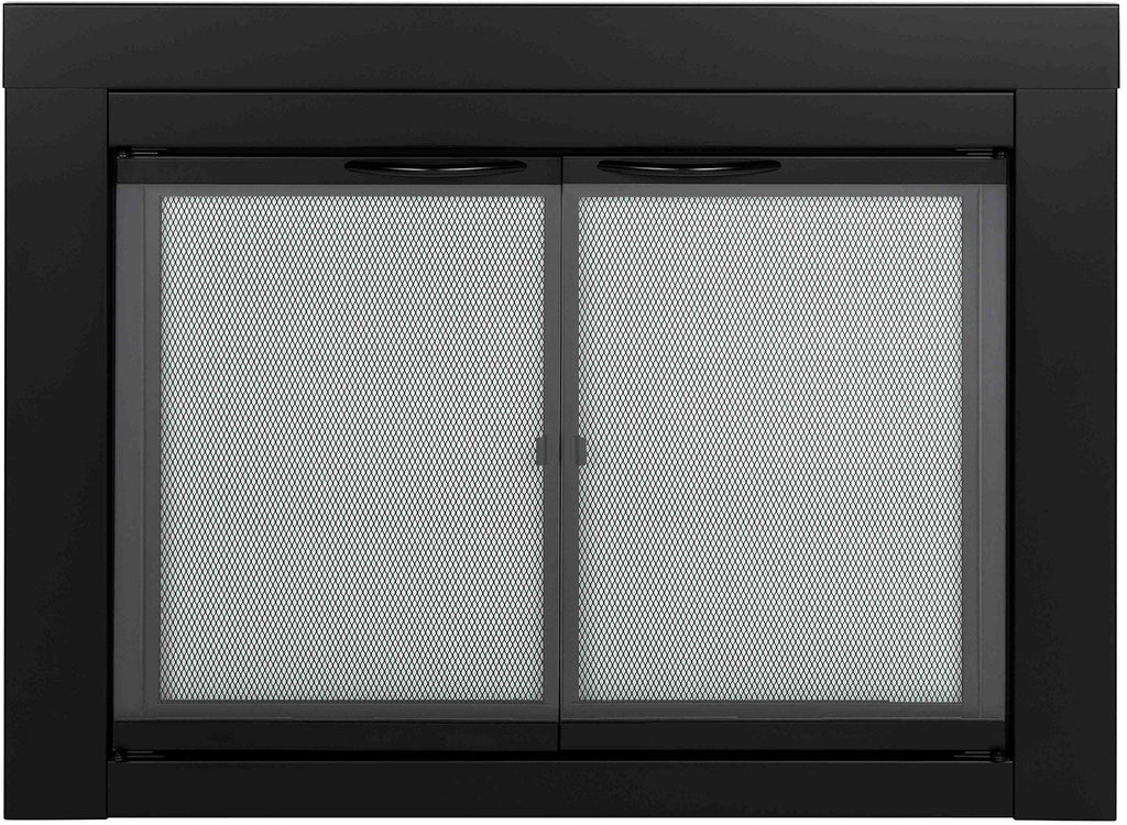 Black Small Fireplace Glass Door N1023