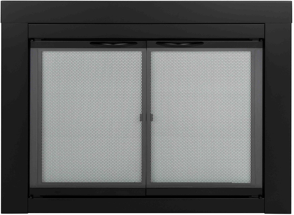 Black Small Fireplace Glass Door N1023